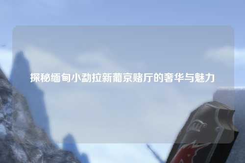 探秘缅甸小勐拉新葡京赌厅的奢华与魅力