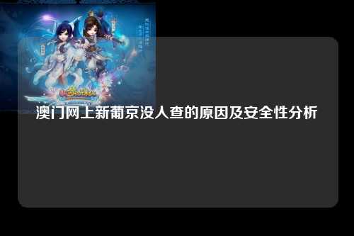 澳门网上新葡京没人查的原因及安全性分析
