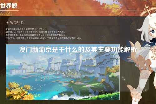澳门新葡京是干什么的及其主要功能解析