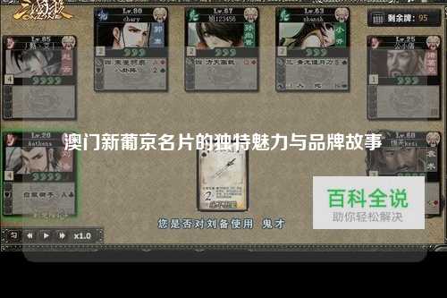 澳门新葡京名片的独特魅力与品牌故事