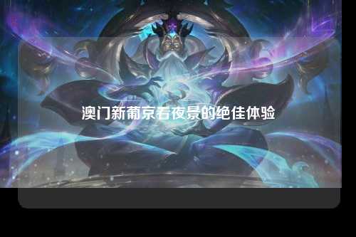 澳门新葡京看夜景的绝佳体验
