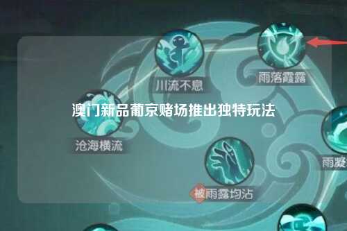澳门新品葡京赌场推出独特玩法